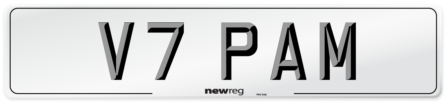 V7 PAM Number Plate from New Reg